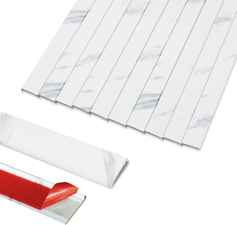 Tilingview 10 Pcs Peel and Stick Tile Trim Edge, Self-Adhesive 12" PVC Molding Edging for Kitchen Backsplash (Marble) - Image 3